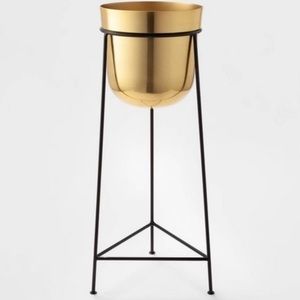 26" x 9.2" Brass Planter With Stand Gold/Black - Project 62